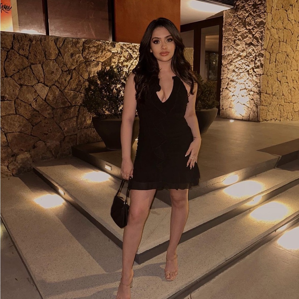 Black Ruffle Mini dress - Picture 2 of 2
